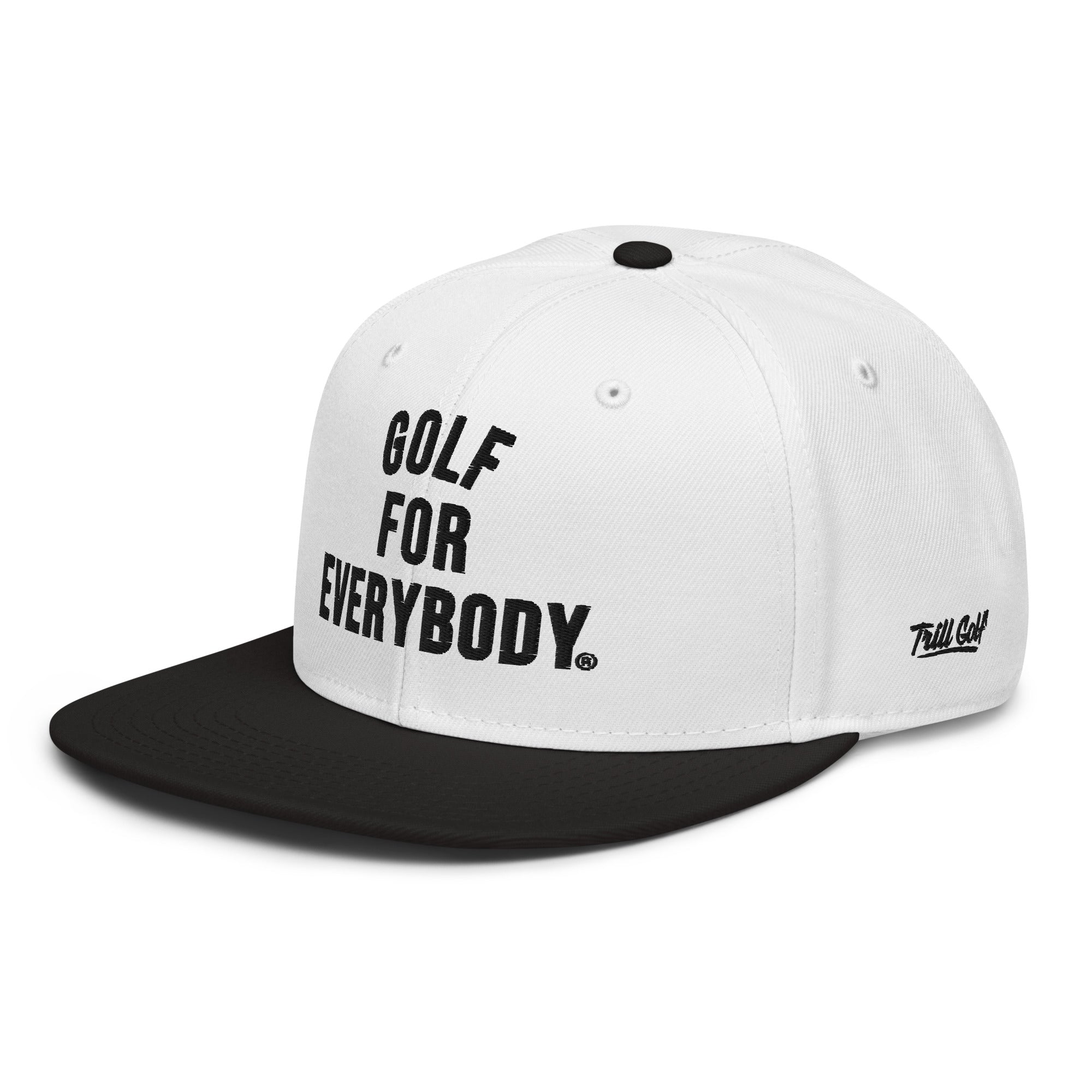 Golf For Everybody - Snapback Hat - White/Black