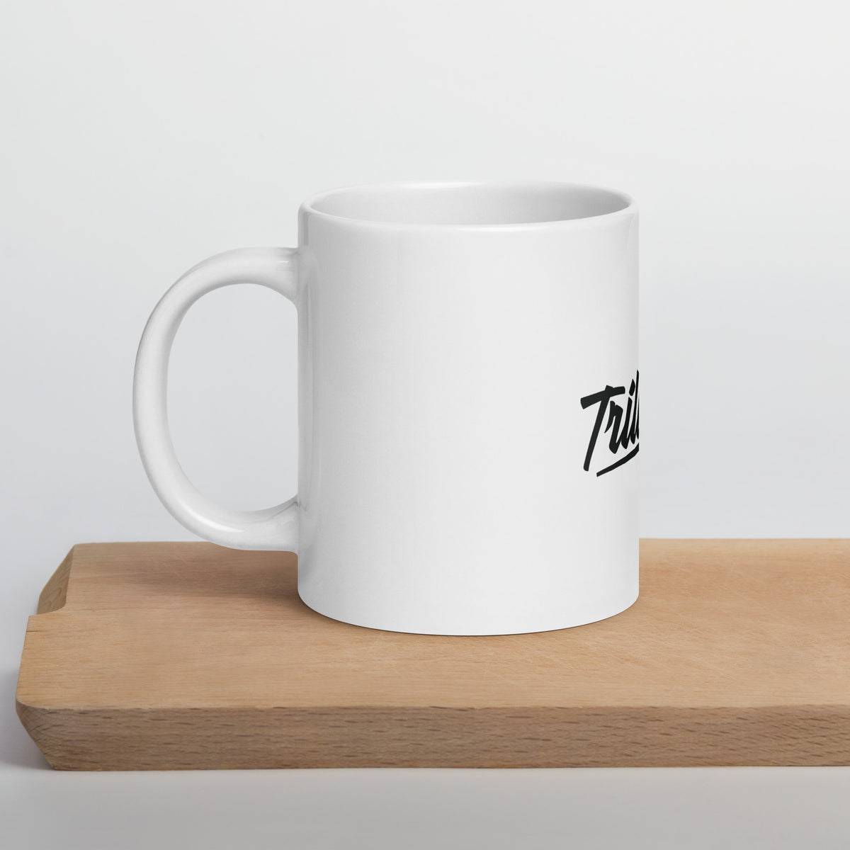 White glossy mug